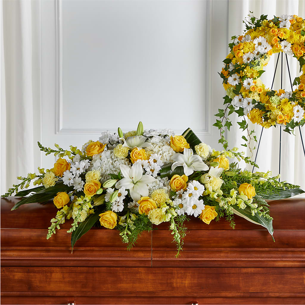 Golden Harmony Casket Spray – Qfc, Seattle WA