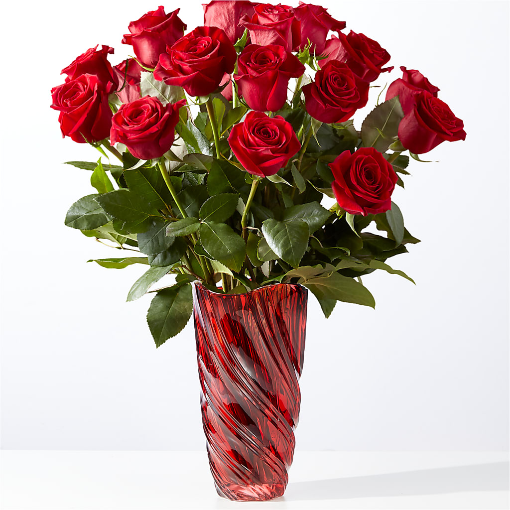 Classic Love Red Rose Bouquet with Luxe Swirl Vase – Qfc, Seattle WA