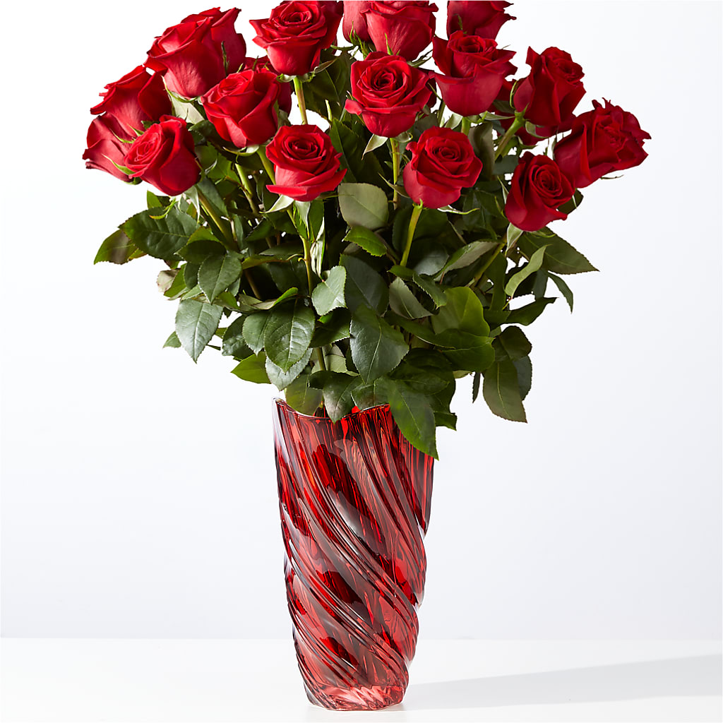 Classic Love Red Rose Bouquet with Luxe Swirl Vase – Qfc, Seattle WA