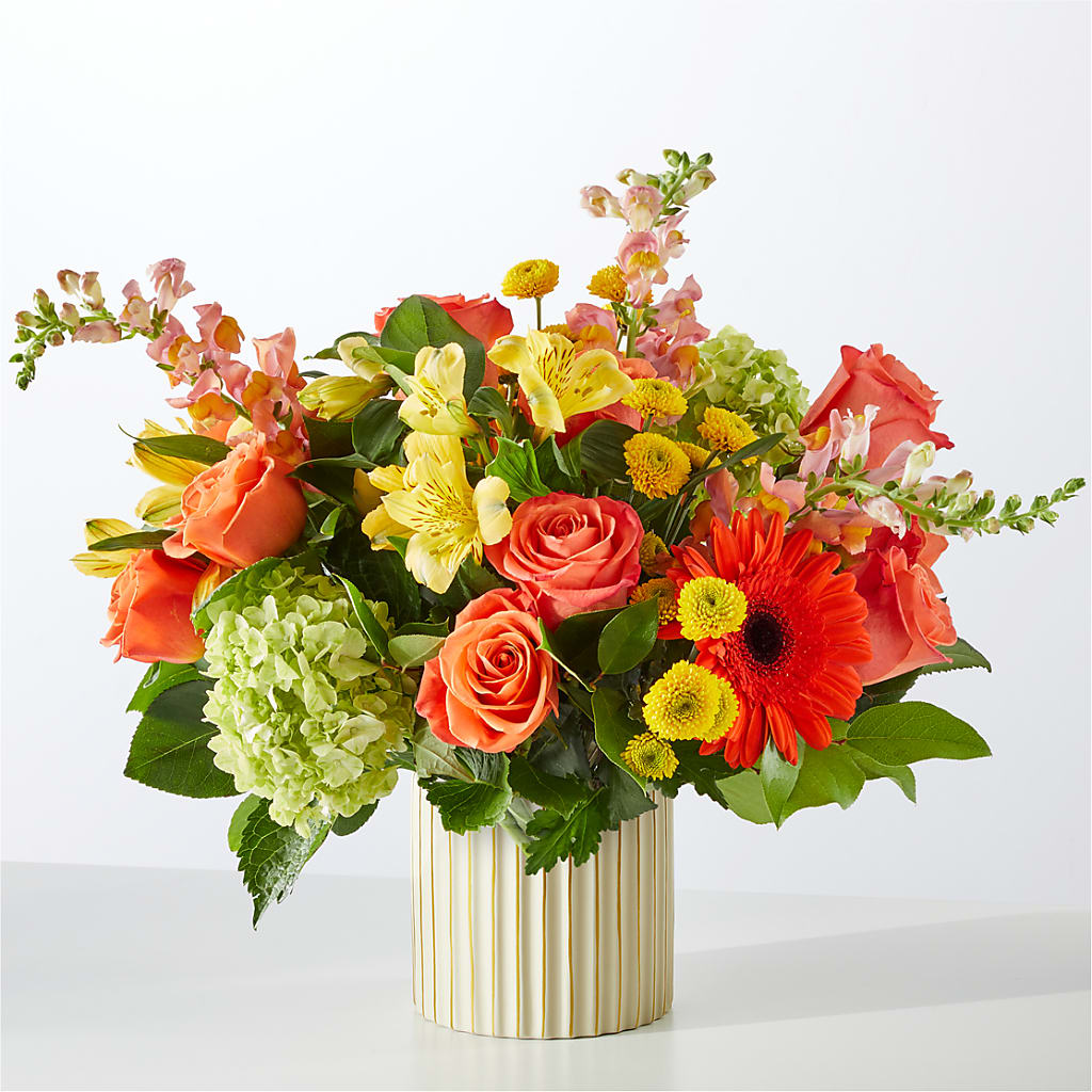 Autumn Sunshine Bouquet with Ivory Vase – Qfc, Seattle WA