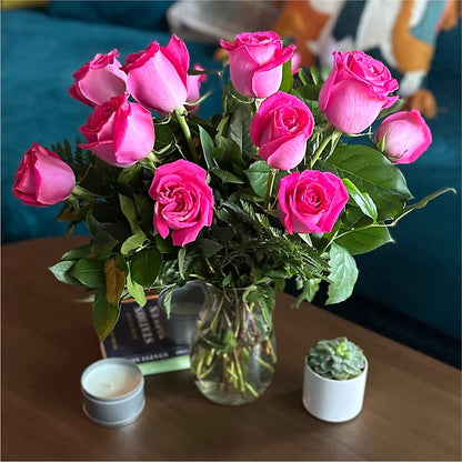Long Stem Pink Rose Bouquet –  Qfc, Seattle WA