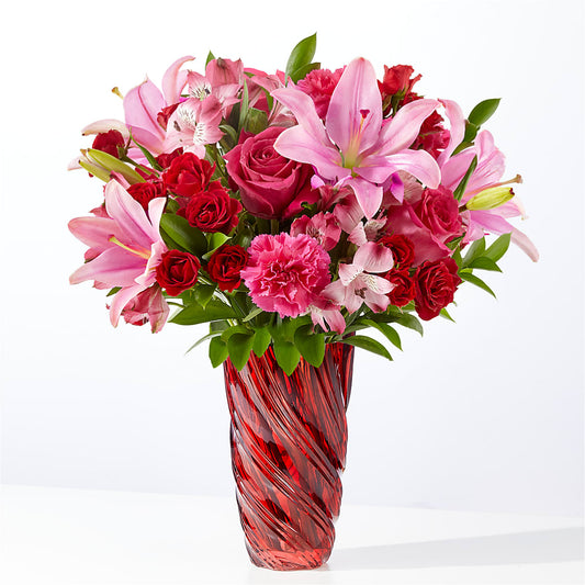 In Love Bouquet with Luxe Swirl Vase
