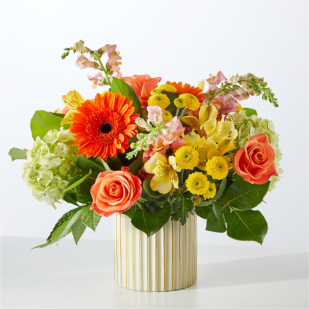 Autumn Sunshine Bouquet with Ivory Vase –  Qfc, Seattle WA