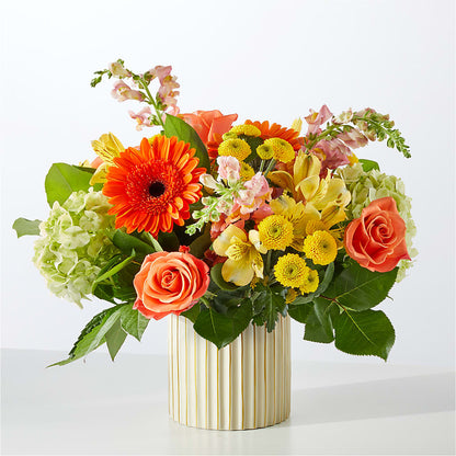 Autumn Sunshine Bouquet with Ivory Vase –  Qfc, Seattle WA